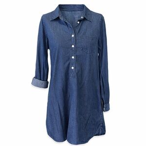 J. Crew XXS OVERSIZED Indigo Denim Chambray Shirt Dress